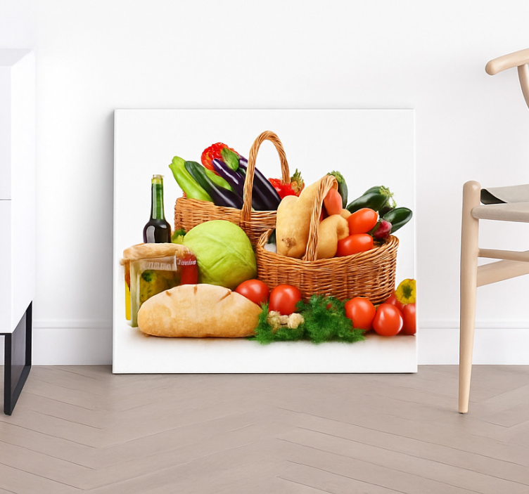 Quadro para cozinha vegetais em uma cesta - TenStickers
