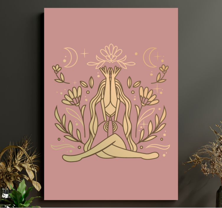 Quadro decorativo zen pose floral meditativa - TenStickers