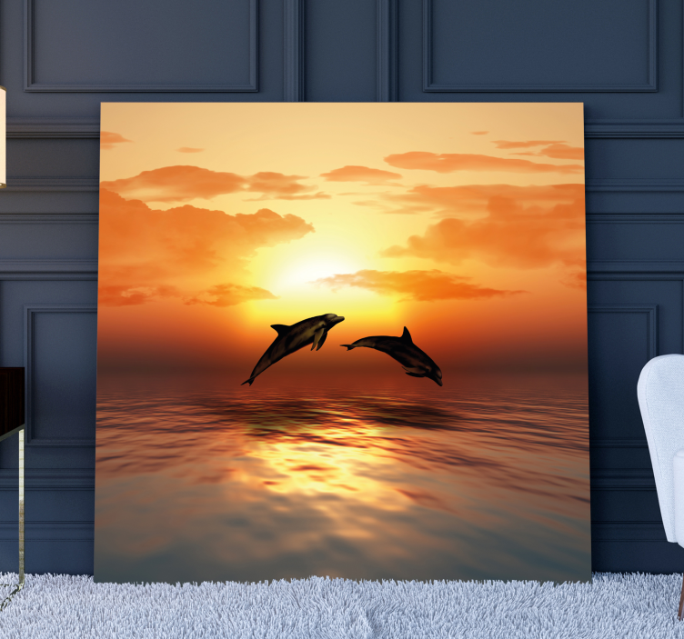 Quadro 3D 3d delfines nadando - TenStickers