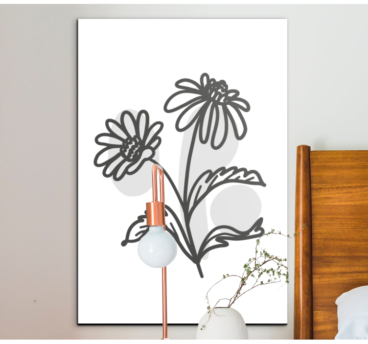 Quadro florais flores de arte de linha - TenStickers