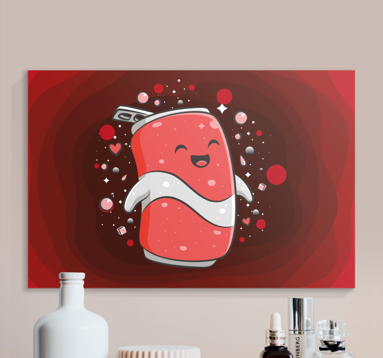 Quadro frase personagem de refrigerante feliz - TenStickers