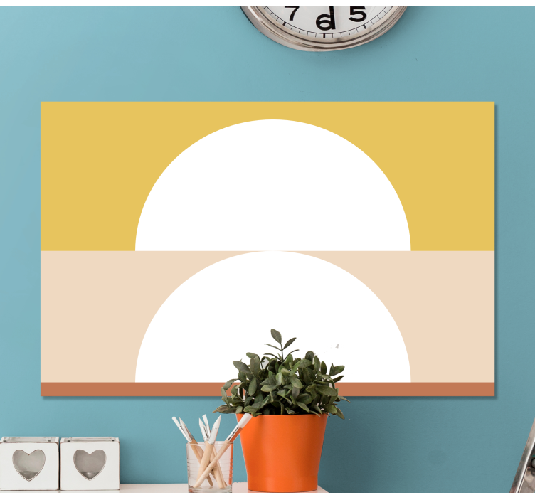 Quadro de figuras geométricas Arte geométrica de dois semicírculo - TenStickers