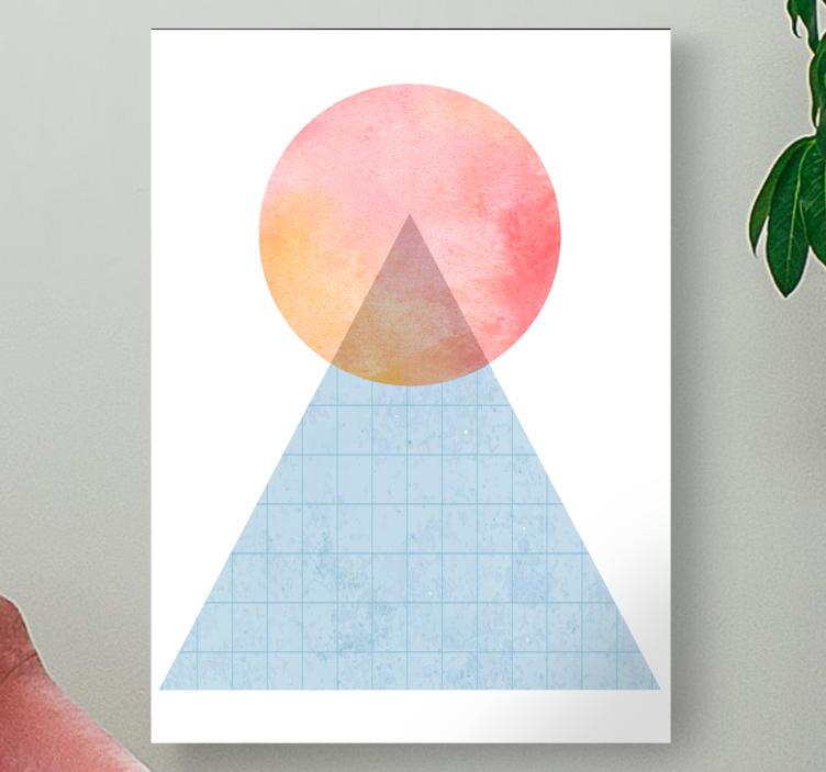 Quadro de figuras geométricas forma de pôr do sol triangular - TenStickers