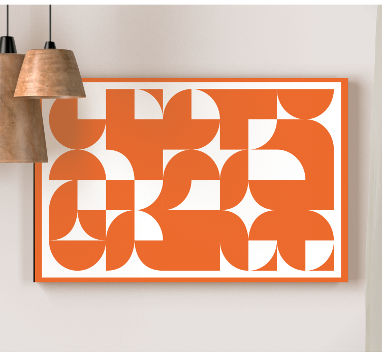 Quadro de figuras geométricas Padrão laranja arte abstrata - TenStickers