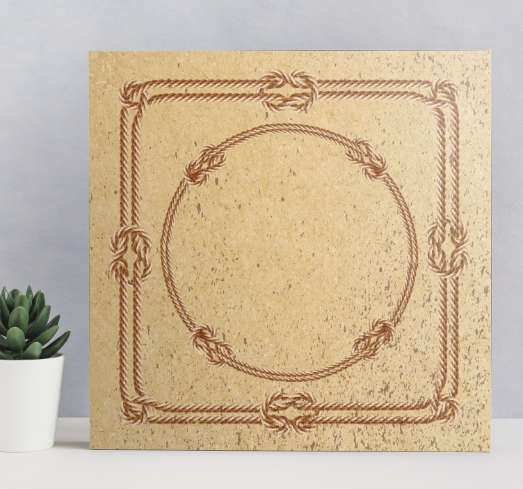 Quadro de figuras geométricas relevo de moldura de corda - TenStickers