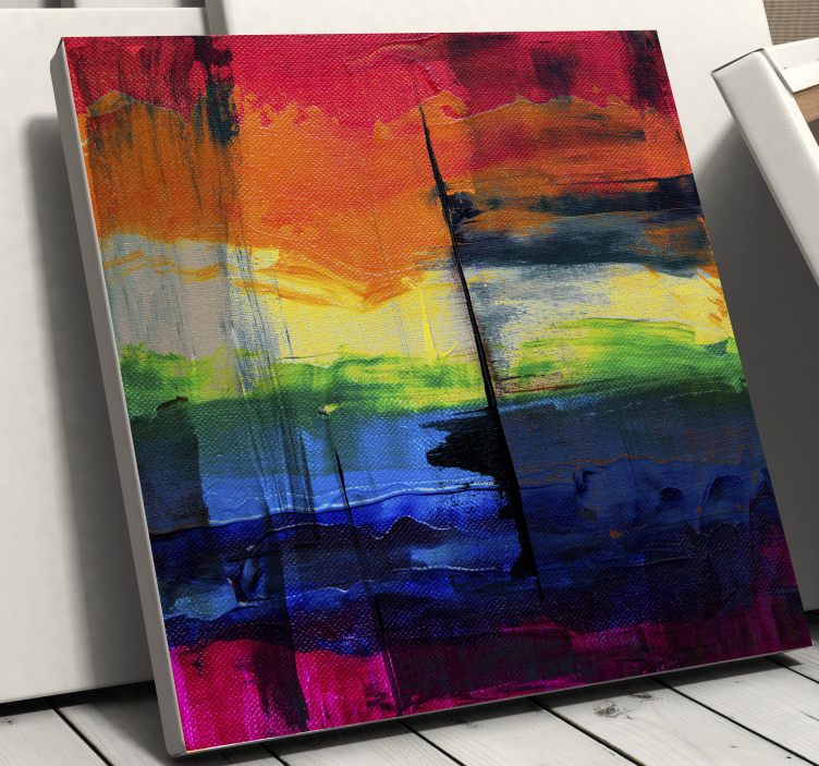 Quadro de figuras geométricas riscas pintadas - TenStickers