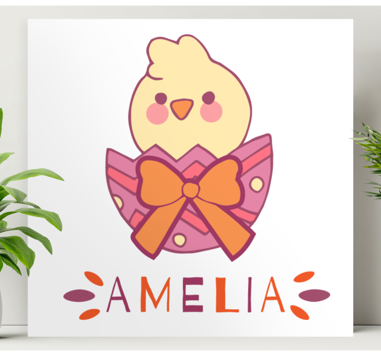 Quadro infantil com ilustração de pintinho adorável - TenStickers