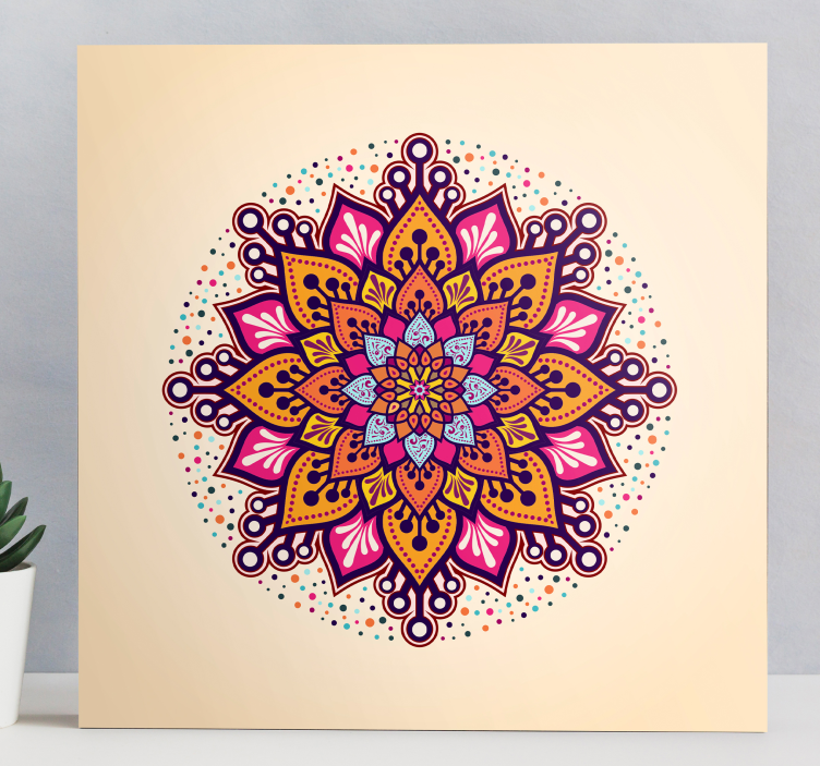 Quadro com mandala Bege arco-íris - TenStickers