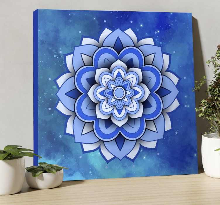 Quadro com mandala Mandala floral azul - TenStickers