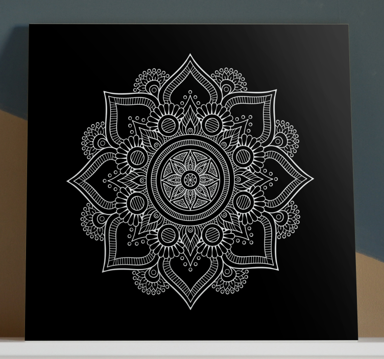 Quadro com mandala Preto e branco - TenStickers