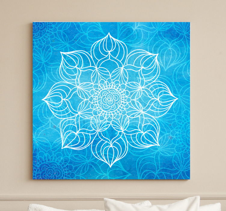 Quadro com mandala Respingo de tinta azul - TenStickers