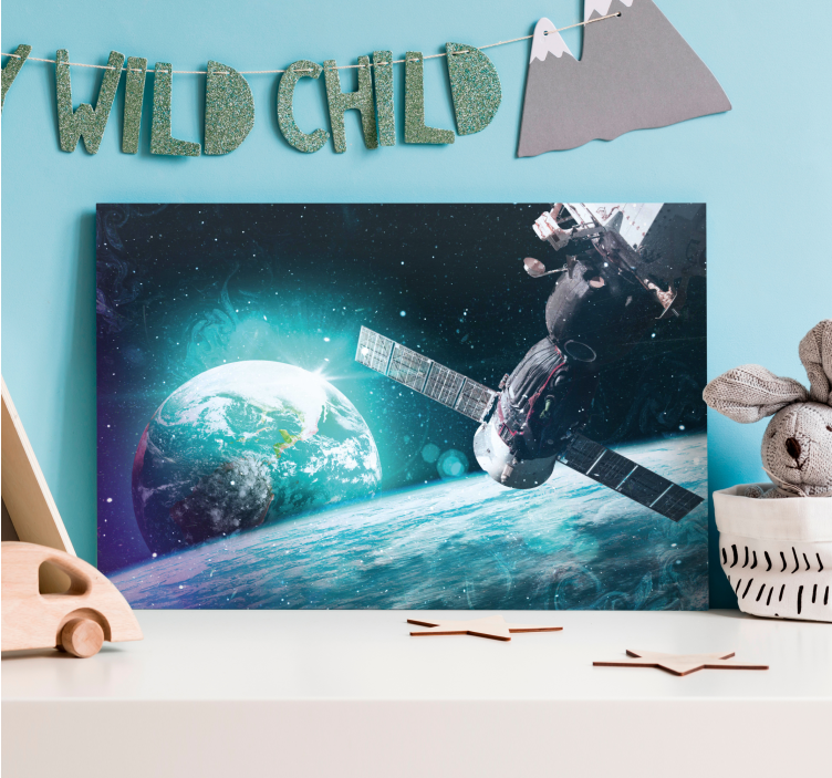 Quadro mapa mundi cena de exploração espacial - TenStickers