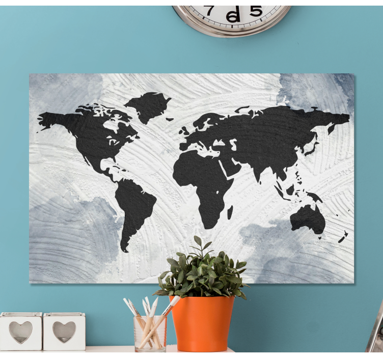 Quadro mapa mundi contorno global moderno - TenStickers