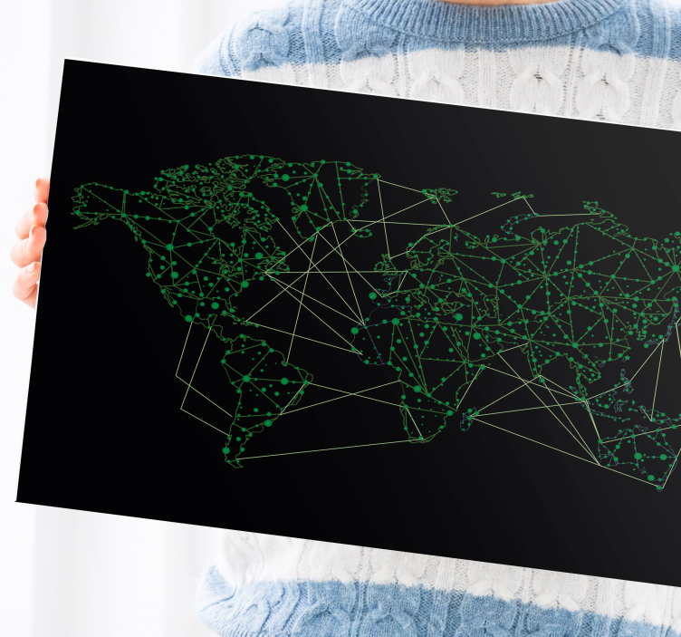 Quadro mapa mundi mapa de conectividade de rede - TenStickers