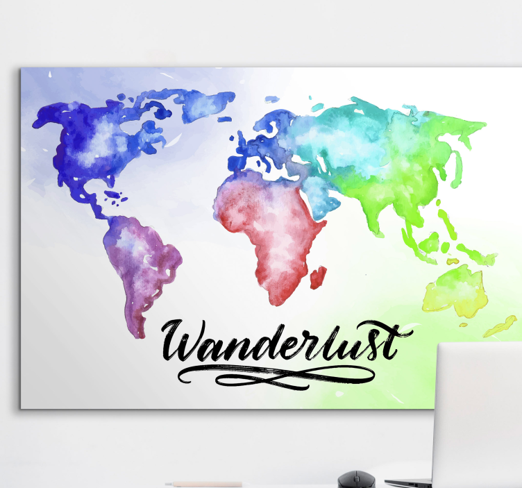 Quadro mapa mundi mapa global vibrante - TenStickers