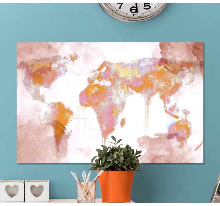 Quadro mapa mundi mapa mundial artístico - TenStickers