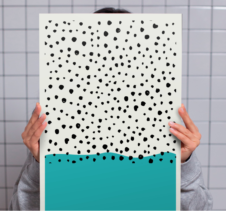 Quadro Decorativo moderno padrão aqua pontilhado - TenStickers