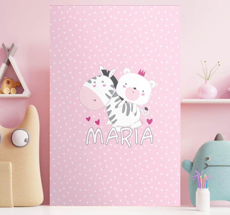 Quadro para bebê amigos animais fofos - TenStickers