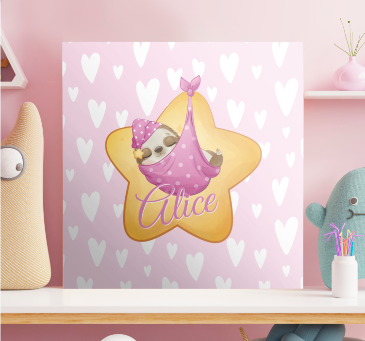 Quadro para bebê estrela do bicho-preguiça dorminhoco - TenStickers