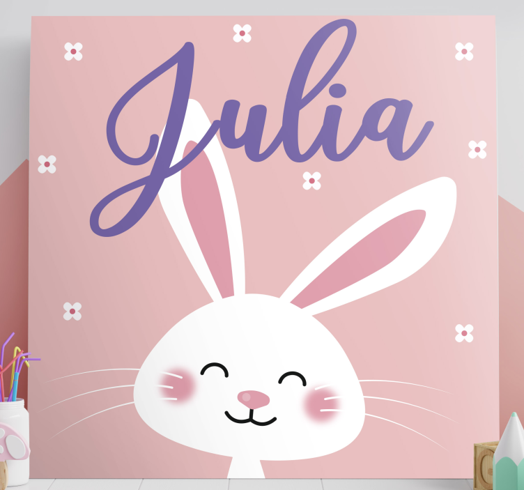 Quadro para bebê personagem coelhinho feliz - TenStickers