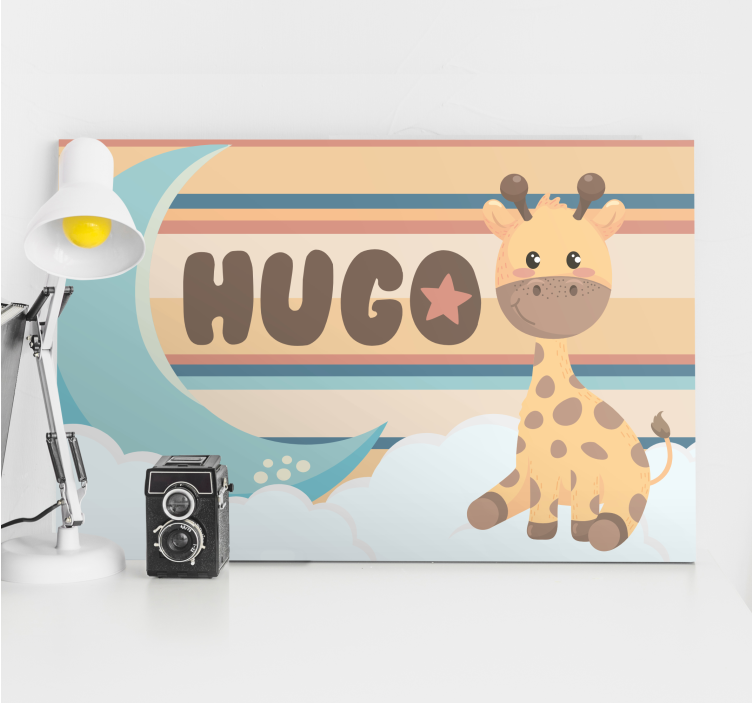 Quadro para bebê design de girafa brincalhona - TenStickers