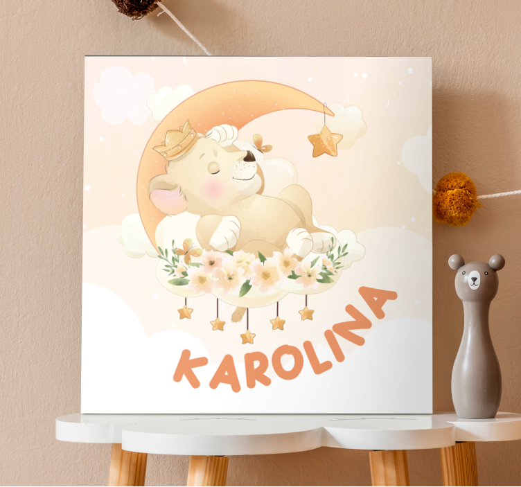 Quadro para bebê urso sonolento sonhando - TenStickers