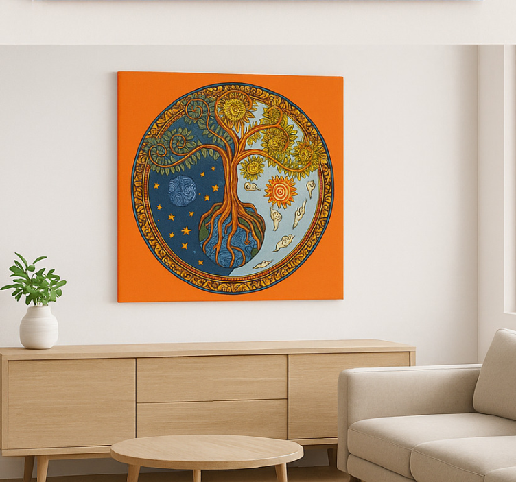 Quadro decorativo para sala árvore espiritual da vida - TenStickers
