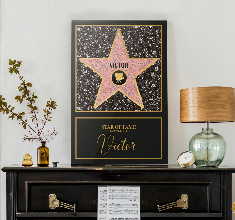 Quadro decorativo estrela fama personalizada - TenStickers