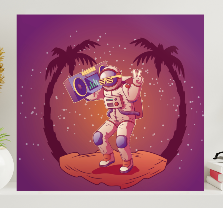 Quadro videogame astronauta dançando - TenStickers