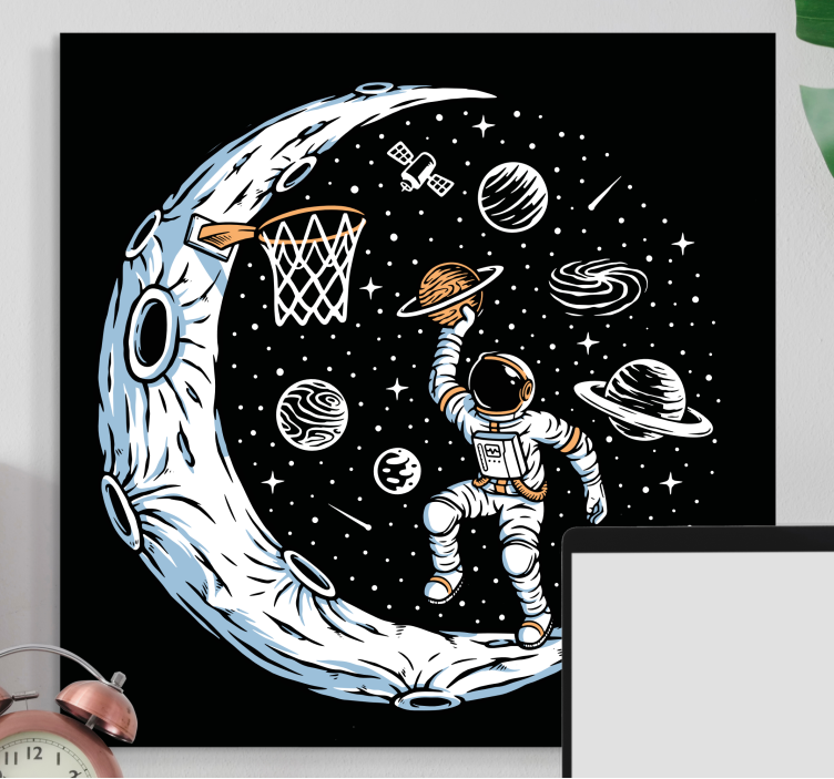 Quadro videogame enterrada de basquete lunar - TenStickers