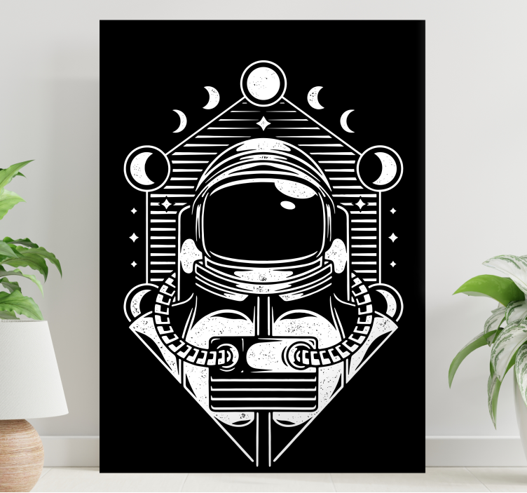 Quadro videogame fases da lua do astronauta - TenStickers