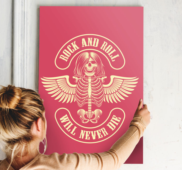 Quadro vintage lenda do rock esquelética - TenStickers