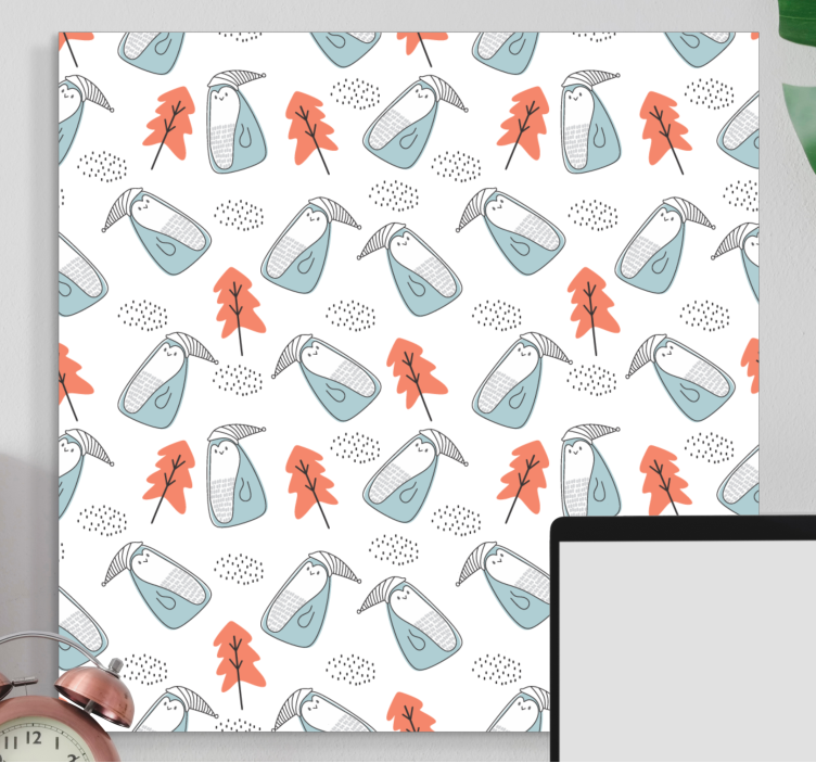 Quadros de flores com padrão de animais fofo - TenStickers