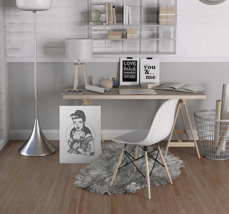 Quadros decorativos personagens retrato de mulher forte - TenStickers