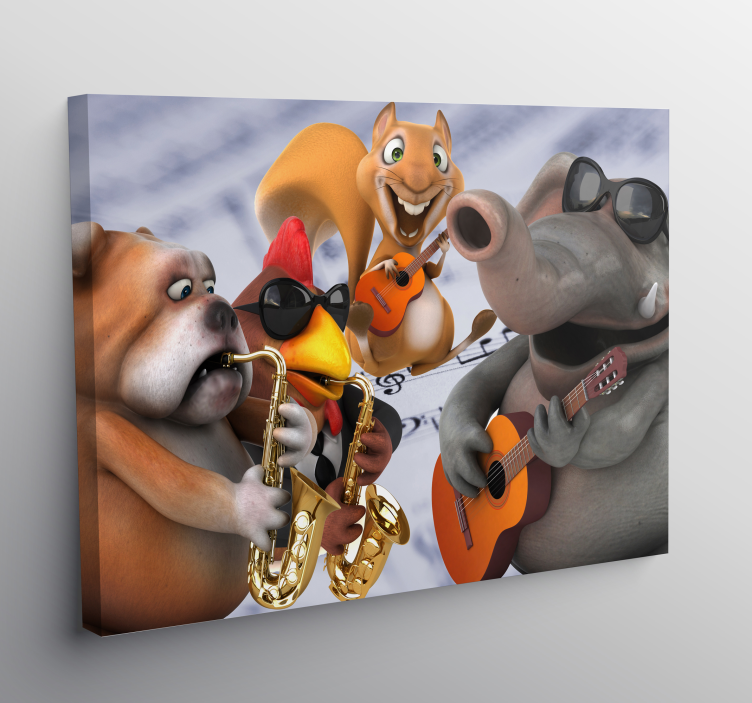 Quadros com pessoas banda de músicos de animais - TenStickers