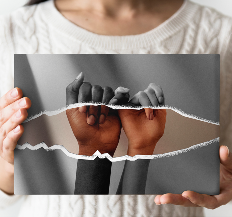 Quadros decorativos personagens mãos juntas - TenStickers