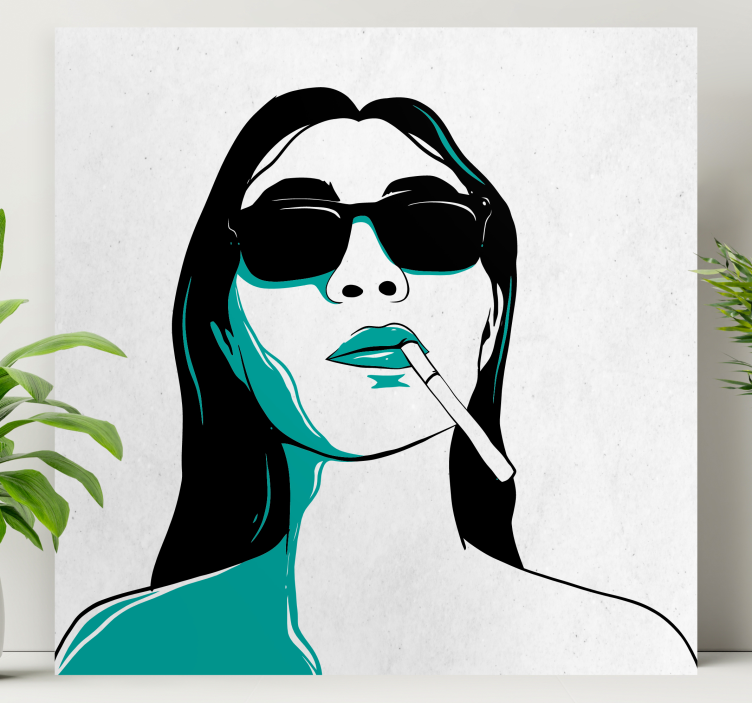 Quadros decorativos personagens mulher chic fumando - TenStickers