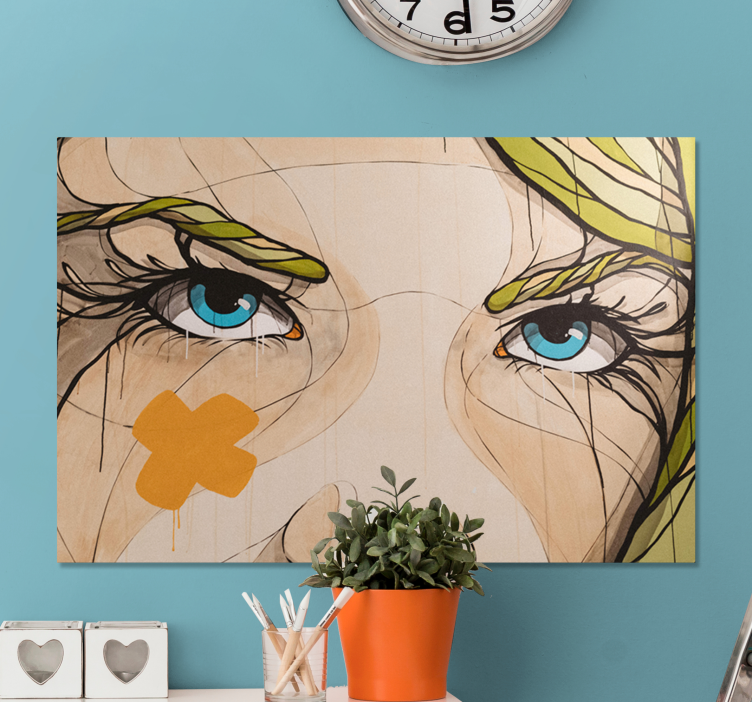 Quadros decorativos personagens retrato feminino expressivo - TenStickers