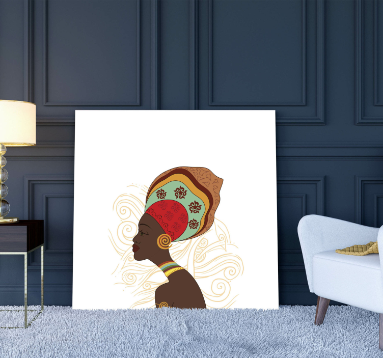 Quadros decorativos personagens silhueta africana elegante - TenStickers