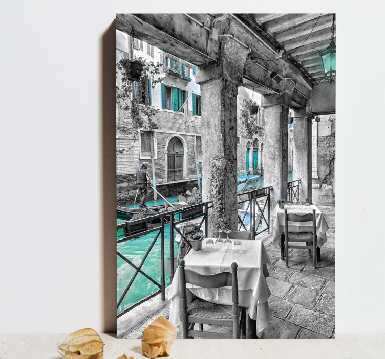 Quadro homem andando de barco em veneza - TenStickers