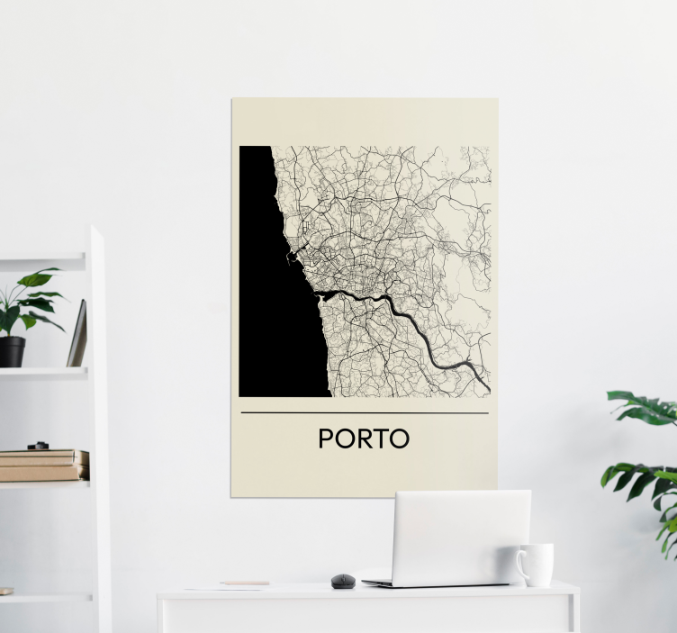 Quartos de cidades Mapa do porto - TenStickers