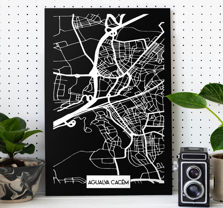 Quartos de cidades Mapa topográfico agualva cacém - TenStickers