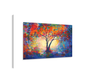 Quadro decorativo para sala árvore da vida multicolorida - TenStickers