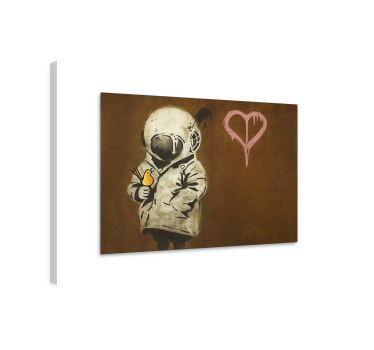 Quadro de arte garota espacial e pássaro - TenStickers