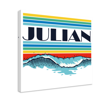 Quadro Decorativo com nome Ondas retro - TenStickers