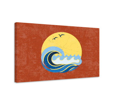 Quadro Decorativo náutico Sol, praia e onda - TenStickers