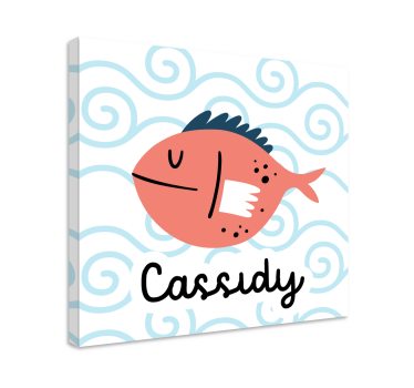 Quadro Decorativo com nome Peixe sorridente com nome - TenStickers