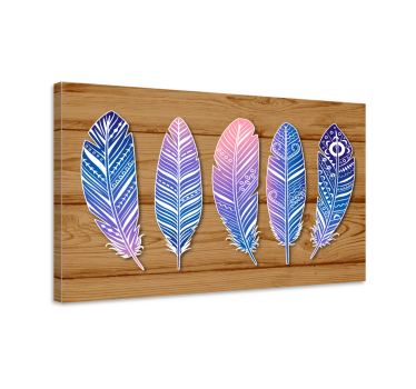 Quadro de penas coleção azul estilizada - TenStickers