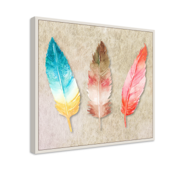 Quadro Decorativo de penas Plumas coloridas pintadas de acuarela - TenStickers