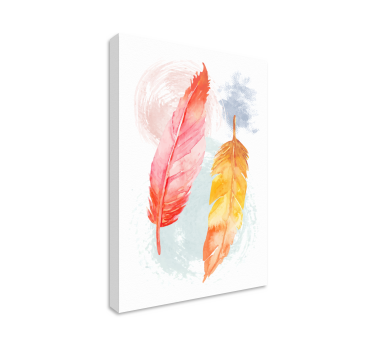 Quadro Decorativo de penas Pluma colorida posiciones invertidas - TenStickers